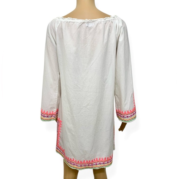 Debbie Katz Embroidered Cotton Tunic Beach Dress Swim Cover-Up Size M - Picture 9 of 14